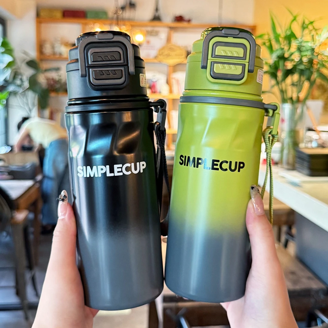 大容量保温杯男款运动健身便携吸管水杯学生双饮杯子男孩2025新款