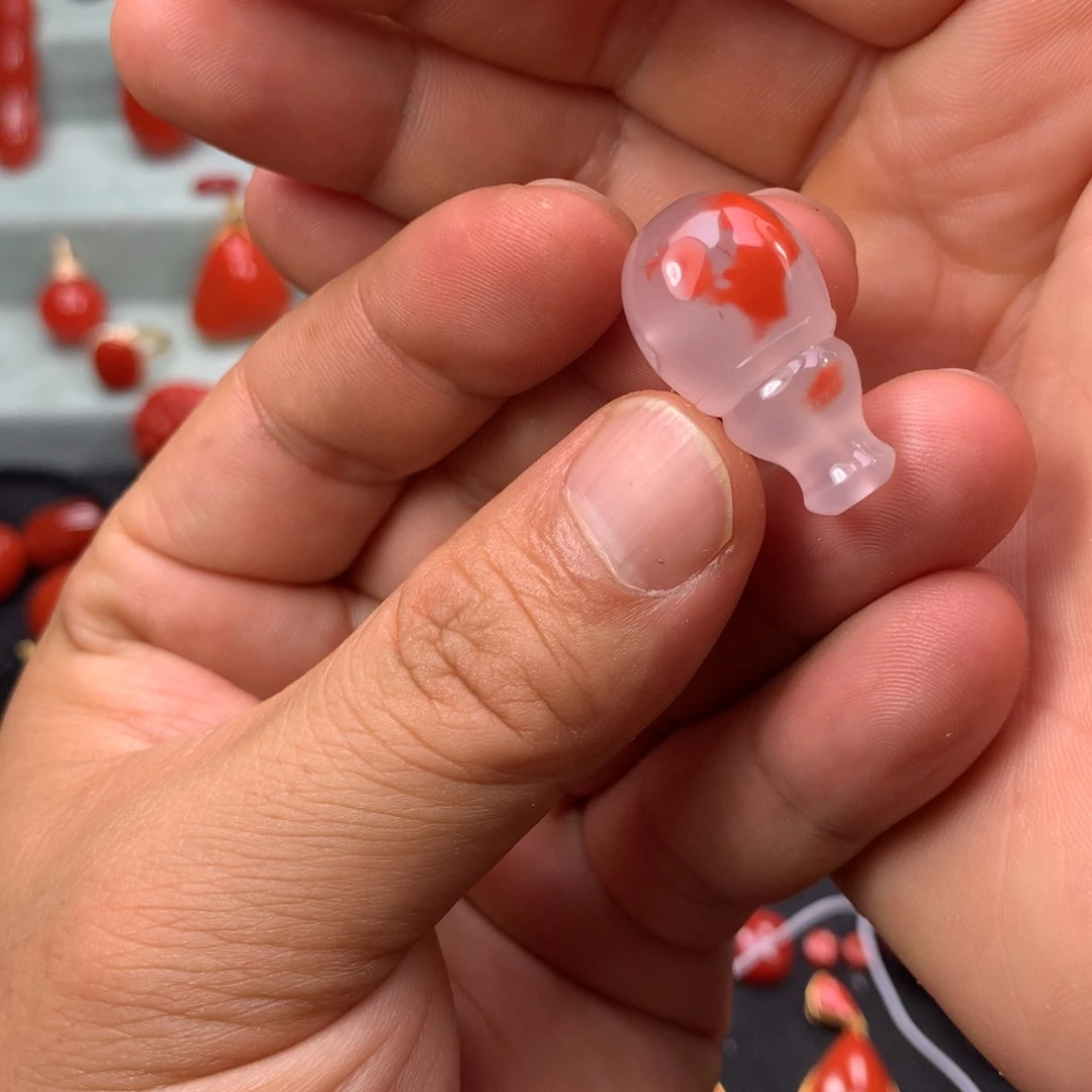 南红玛瑙三通未镶嵌郎****耙