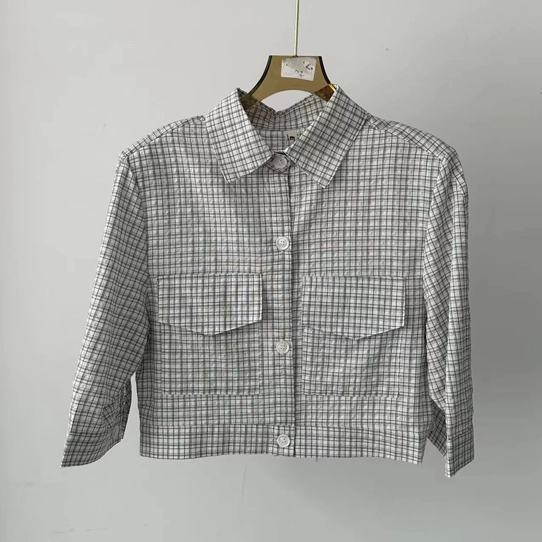 【ARONG阿荣家】格子衬衫08206-白色-F