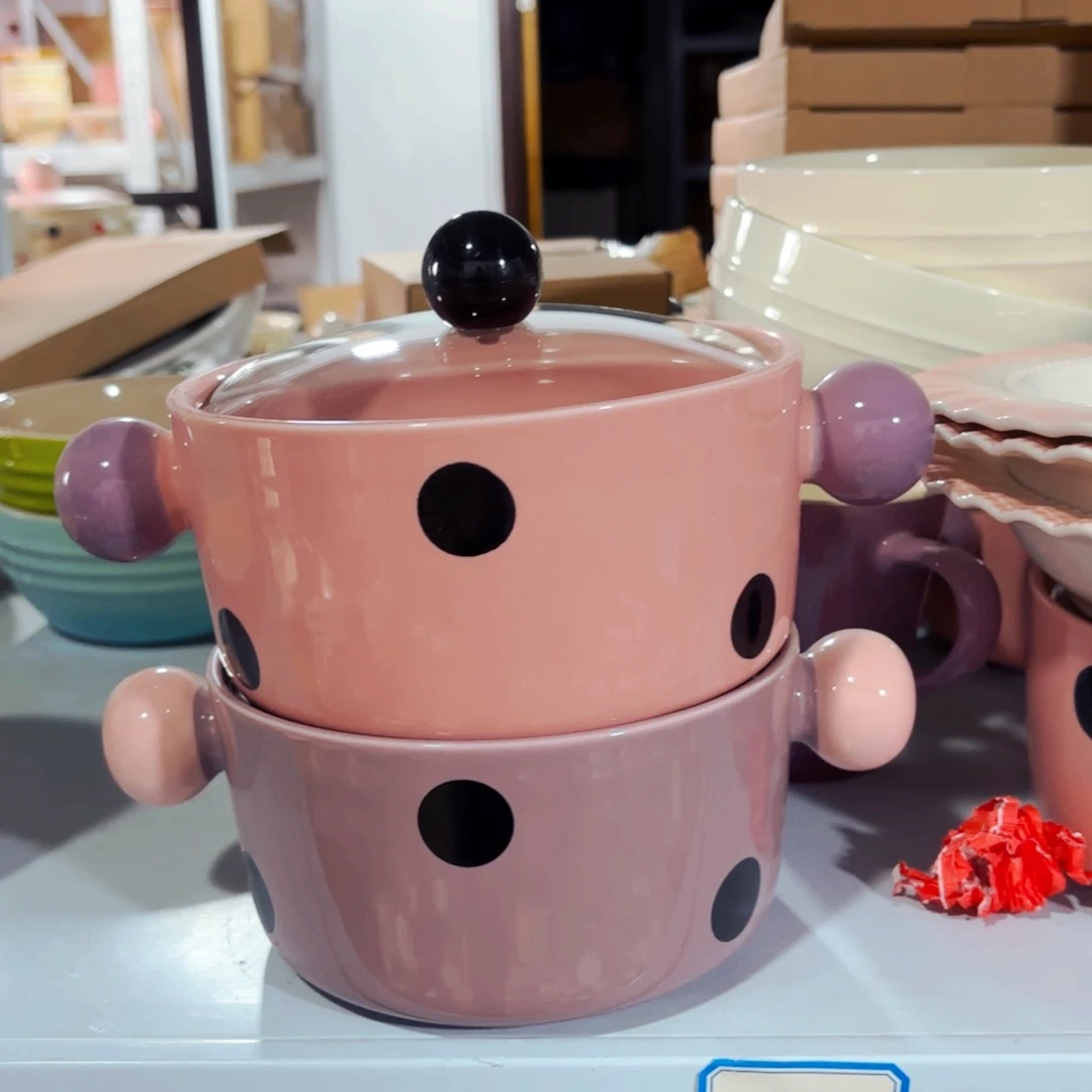 陶瓷波点泡面碗一个颜色备注