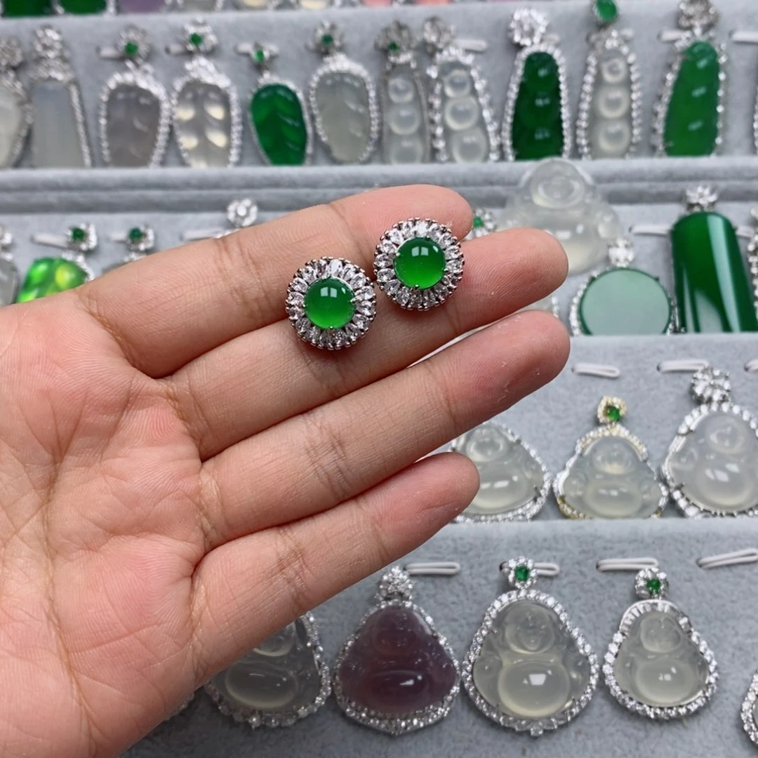 玛瑙/玉髓耳钉合金