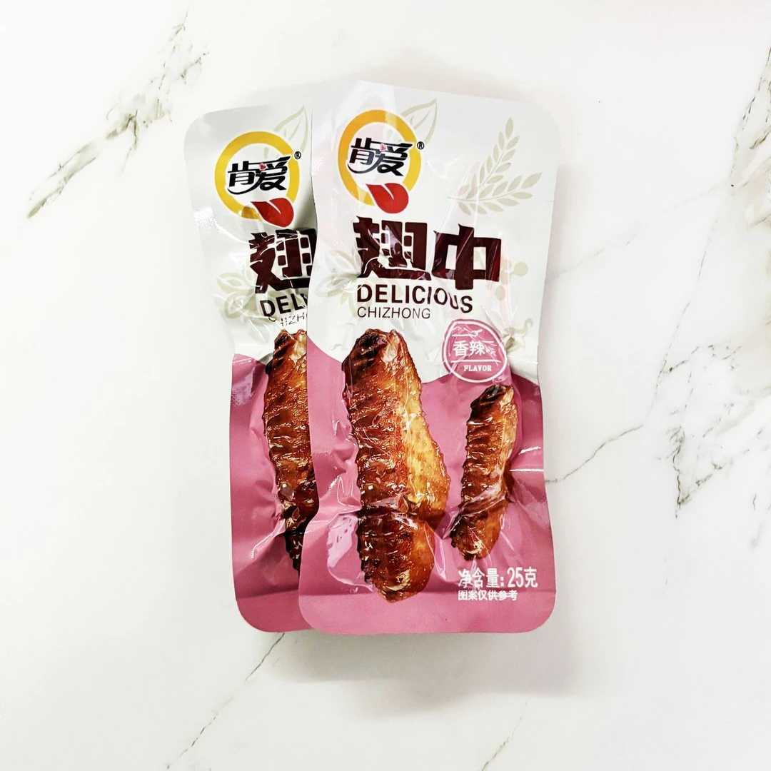 肯爱25克香辣蜜汁鸭翅中卤味即食校园办公室儿时经典小吃休闲食品