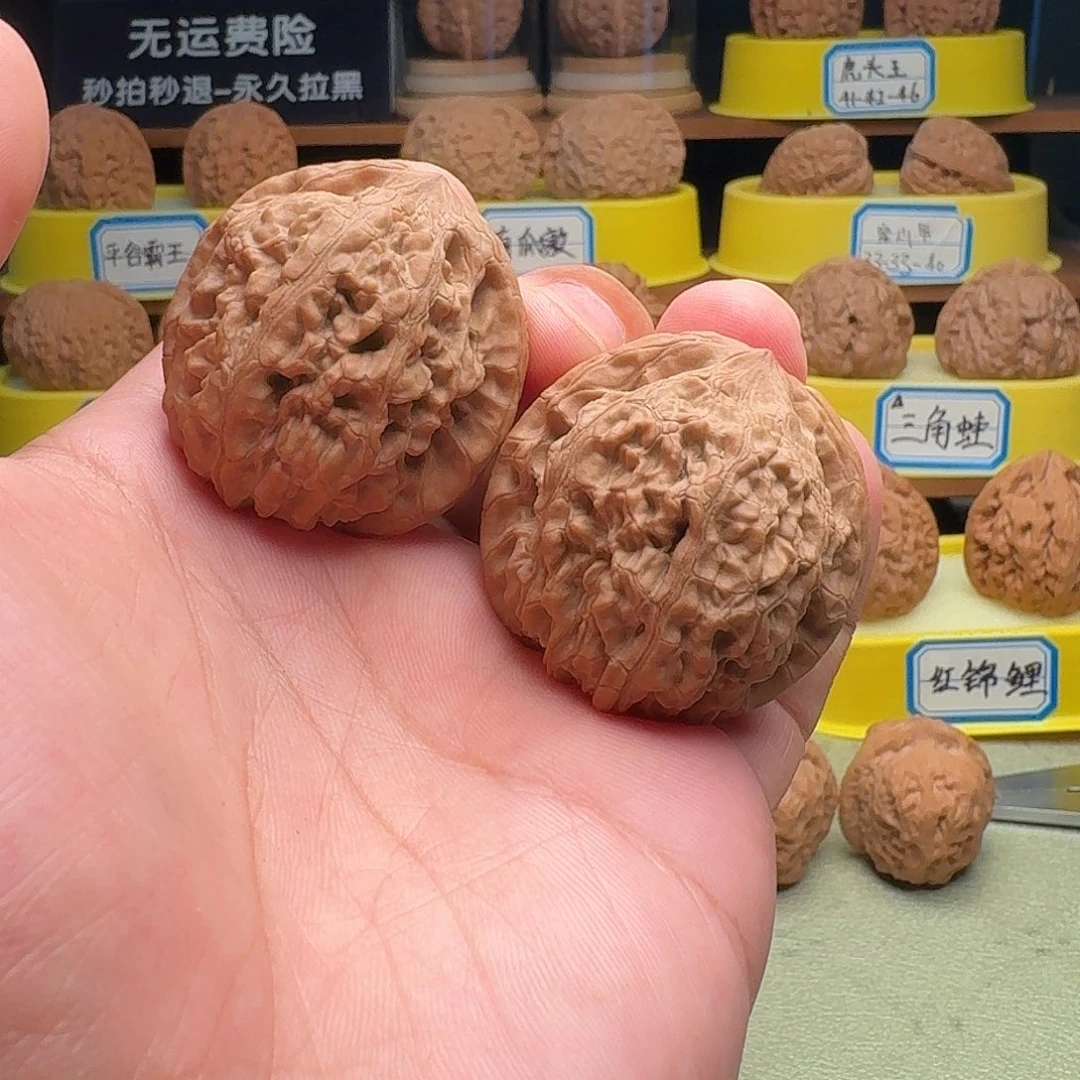 把件文玩核桃牡丹纹39全品头货
