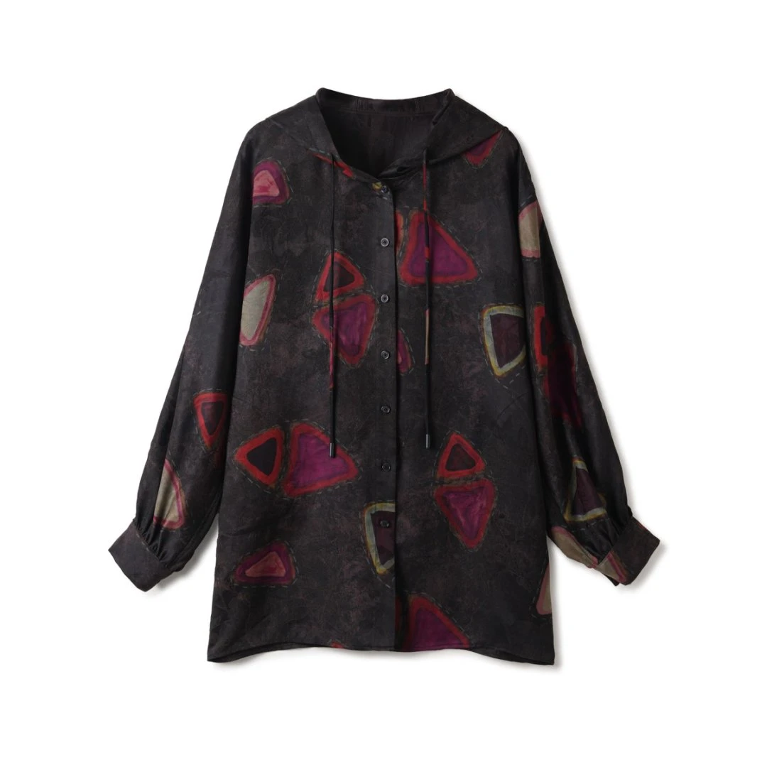 【玉洁定制】“糖果屋”香云纱宽松版时尚休闲上衣衬衫LBW25023A-Cy