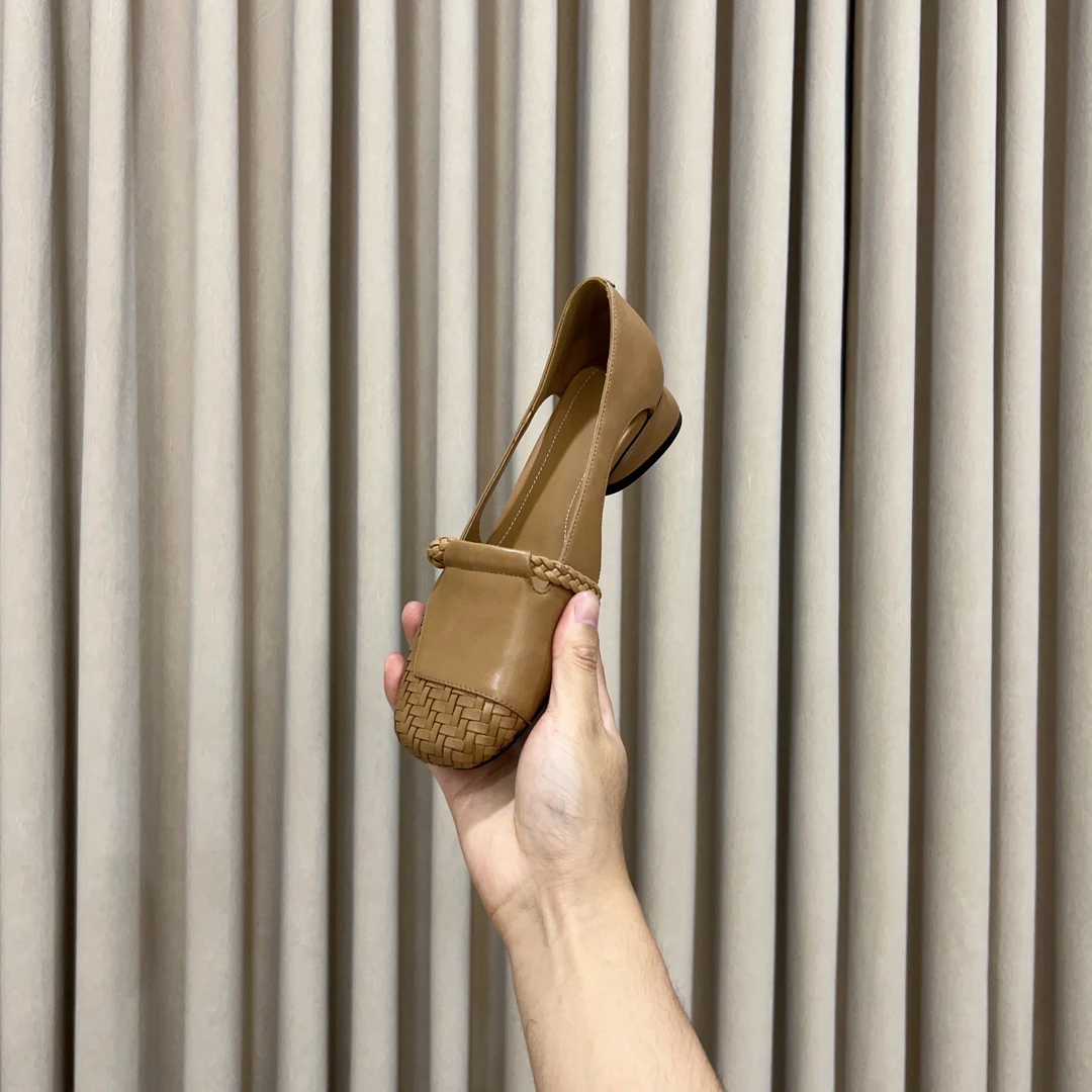 防滑浅口低跟夏季方头透气单鞋软底跟鞋芭蕾风温婉风