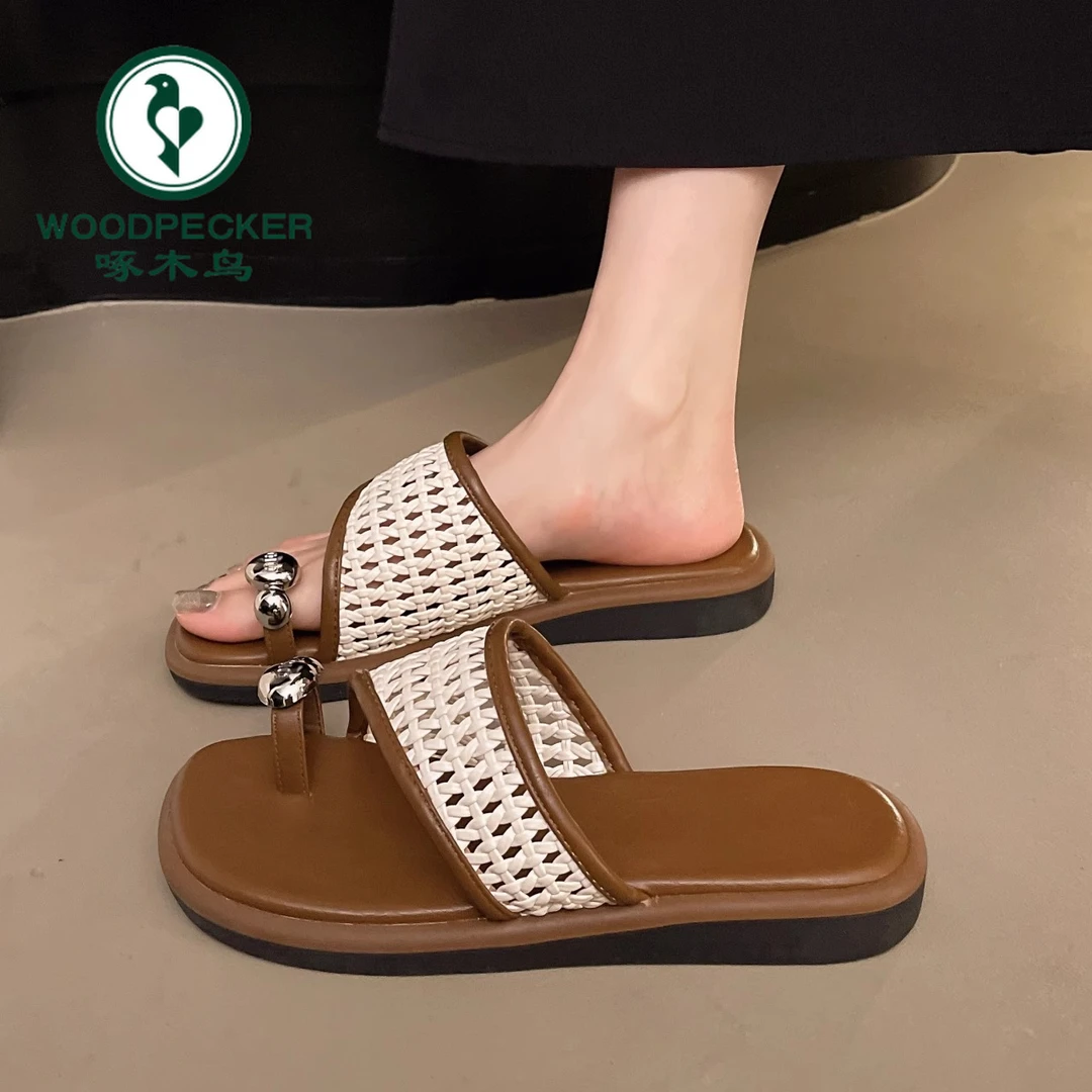 啄木鸟凉拖鞋女夏外穿2025春季新款松糕厚底小众休闲百搭沙滩鞋