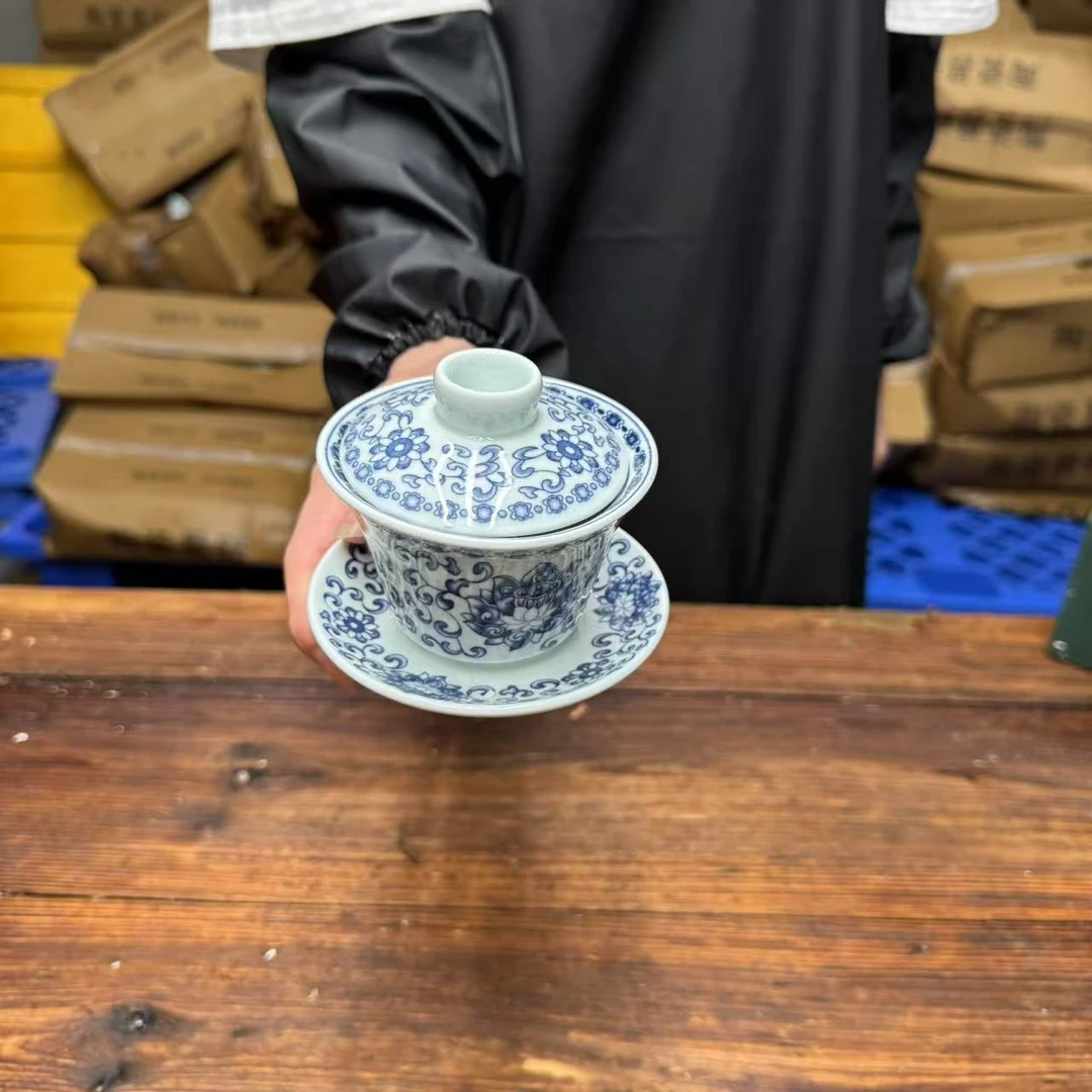 【闪购链接】缠枝莲悬停三才盖碗