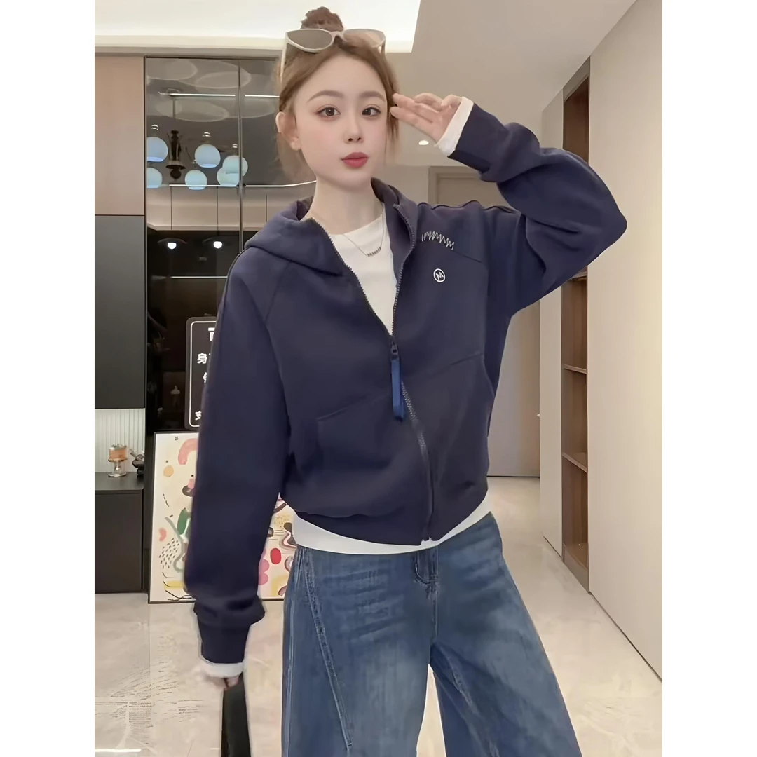 时尚休闲卫衣短外套女2025秋季新款时髦洋气宽松显瘦连帽百搭上衣