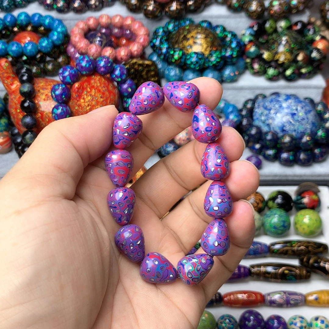 大漆螺钿水滴珠12颗特价