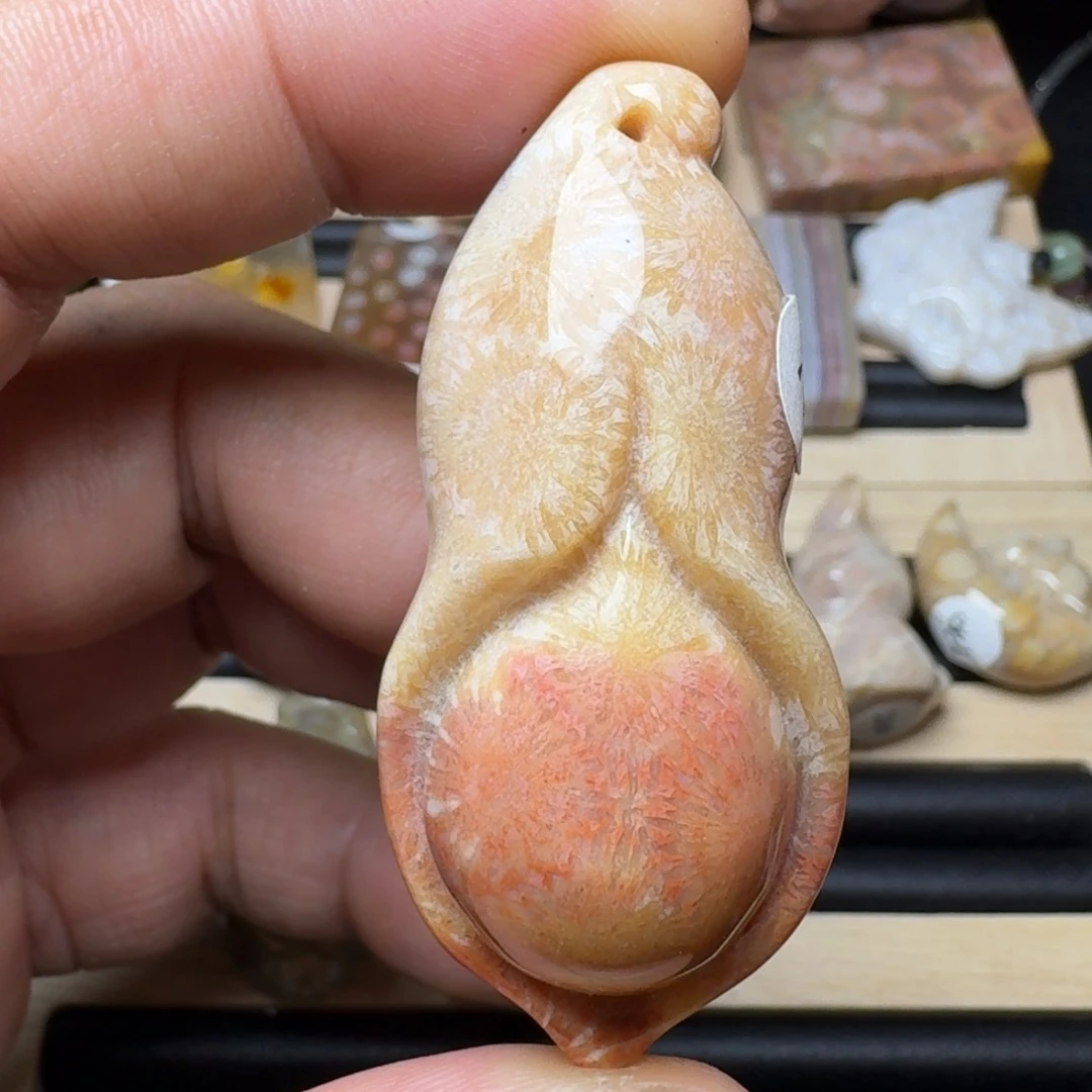 未镶嵌纯天然色有机玉石保真色硅化玉