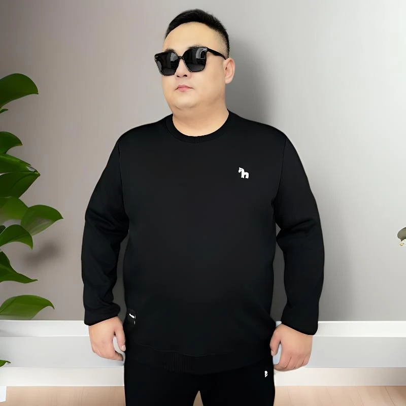 （加绒）大码男装冬季休闲时尚卫衣 男士加大加绒圆领卫衣72765