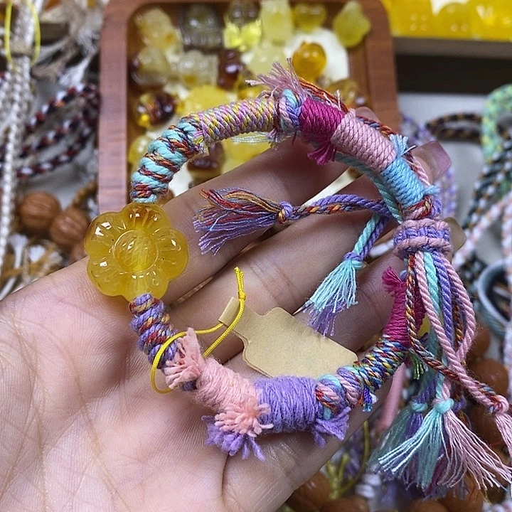 橄榄核吊坠福利小花手串