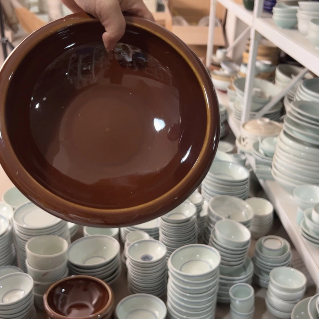 微瑕福利9寸黄釉汤钵（单只装）