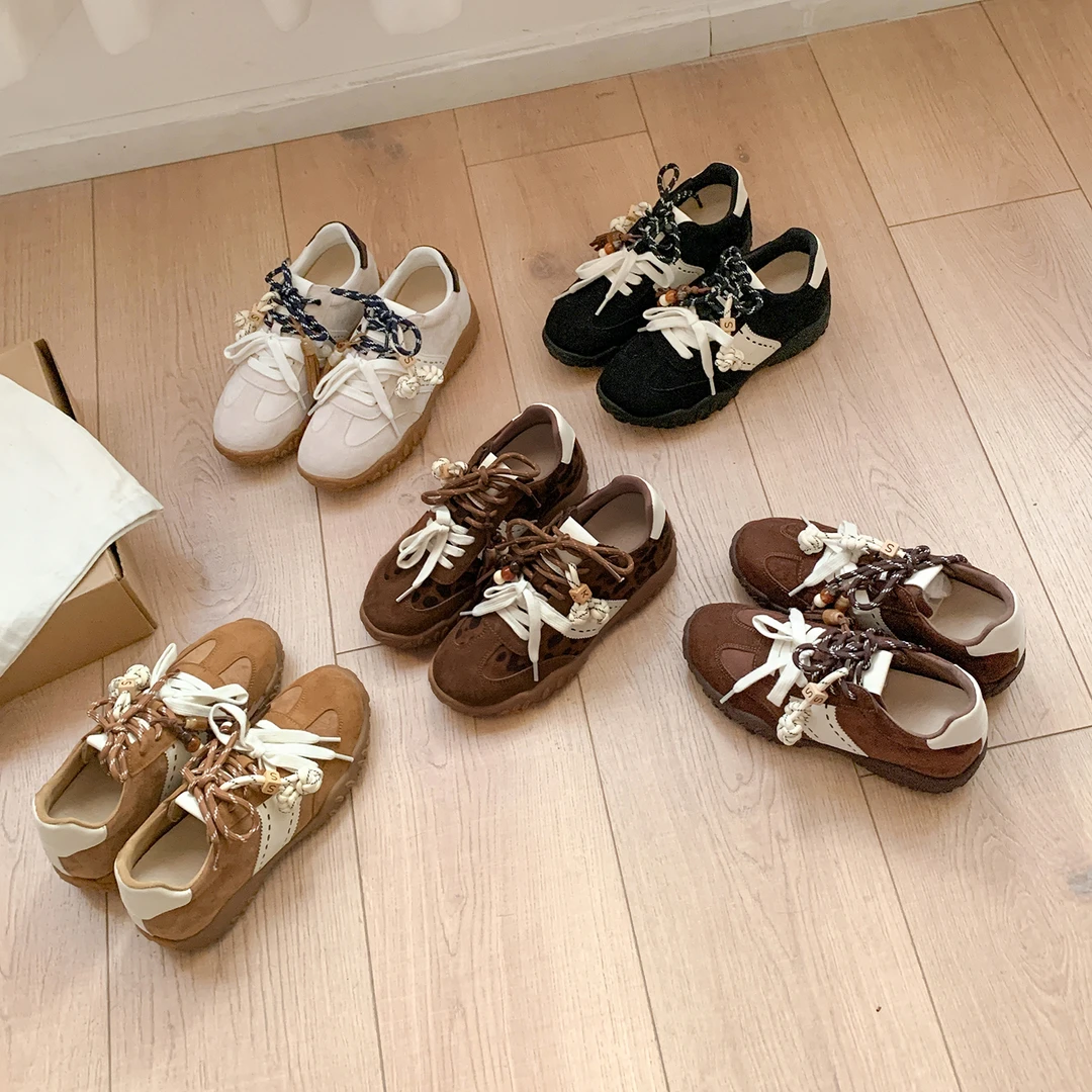 琥珀流光8cm厚底鸳鸯鞋带休闲运动鞋秋冬升级版小个子德训豹纹鞋