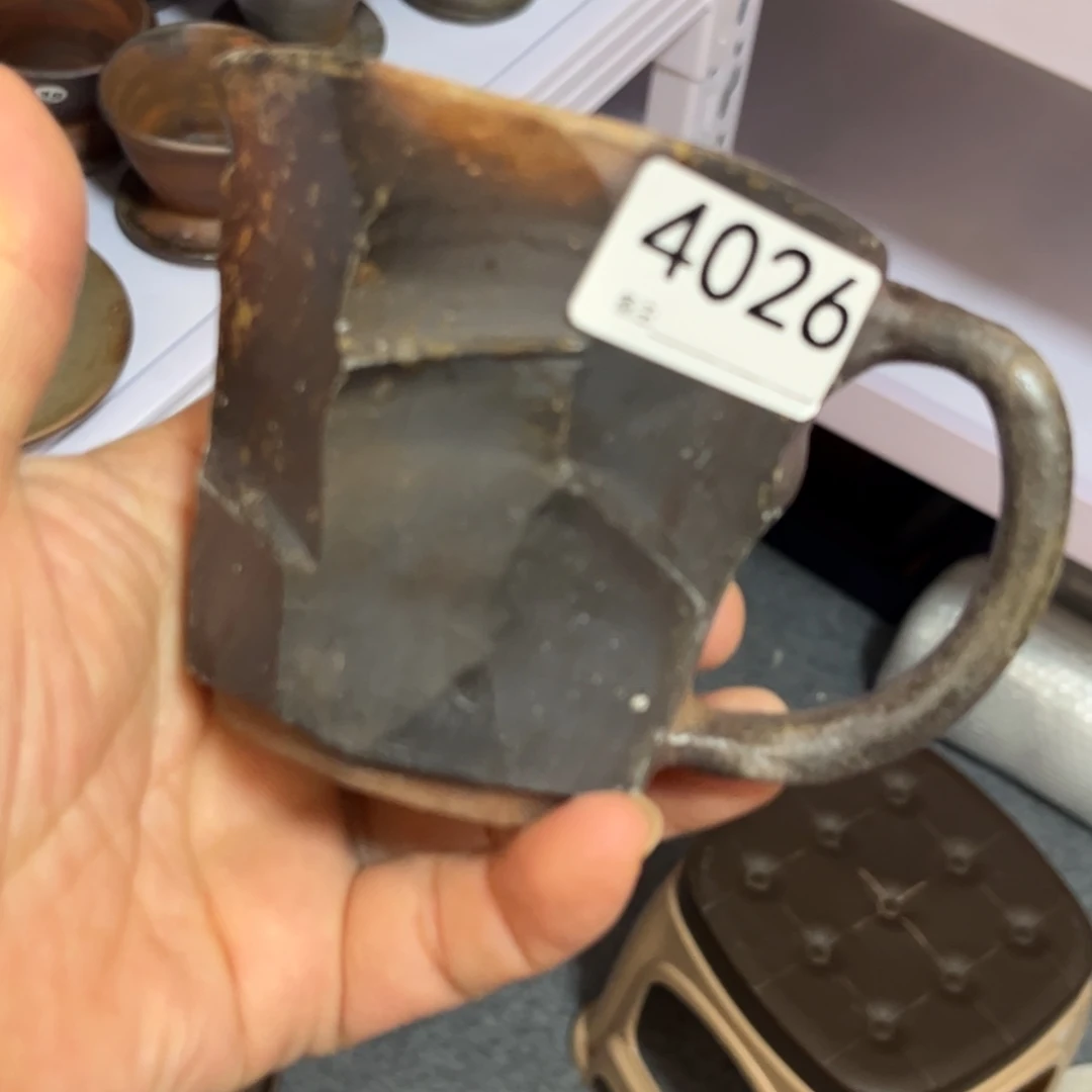 上田玄明茶勺建山备前茶杯