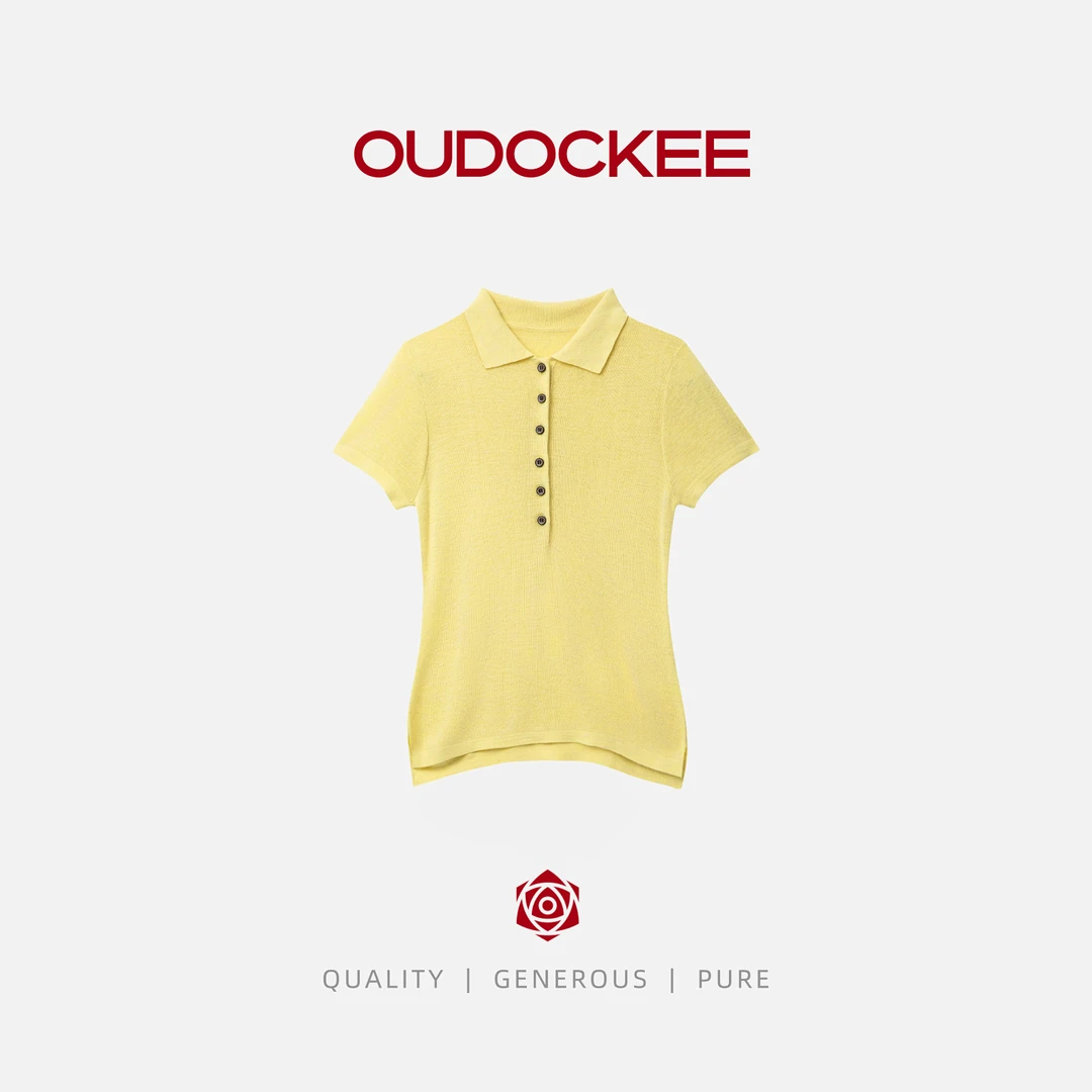 OUDOCKEE 鸥鸥【亚麻】黄色短袖针织 H2502X321T