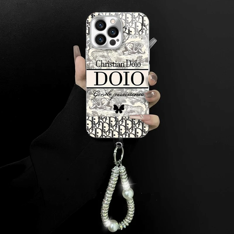 适用于苹果/oppo/华为/vivo/小米电镀玻璃复古蝴蝶手链防摔手机壳