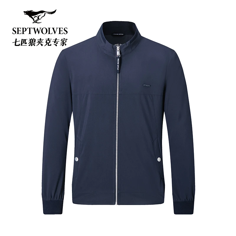 【立领立裁】七匹狼新男士梭织立领立裁分割可回收面料单夹克1040