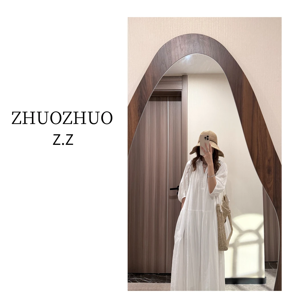 【ZHUOZHUO专属】“夏日幻境”法式浪漫度假风坎肩中袖宽松甜美长裙