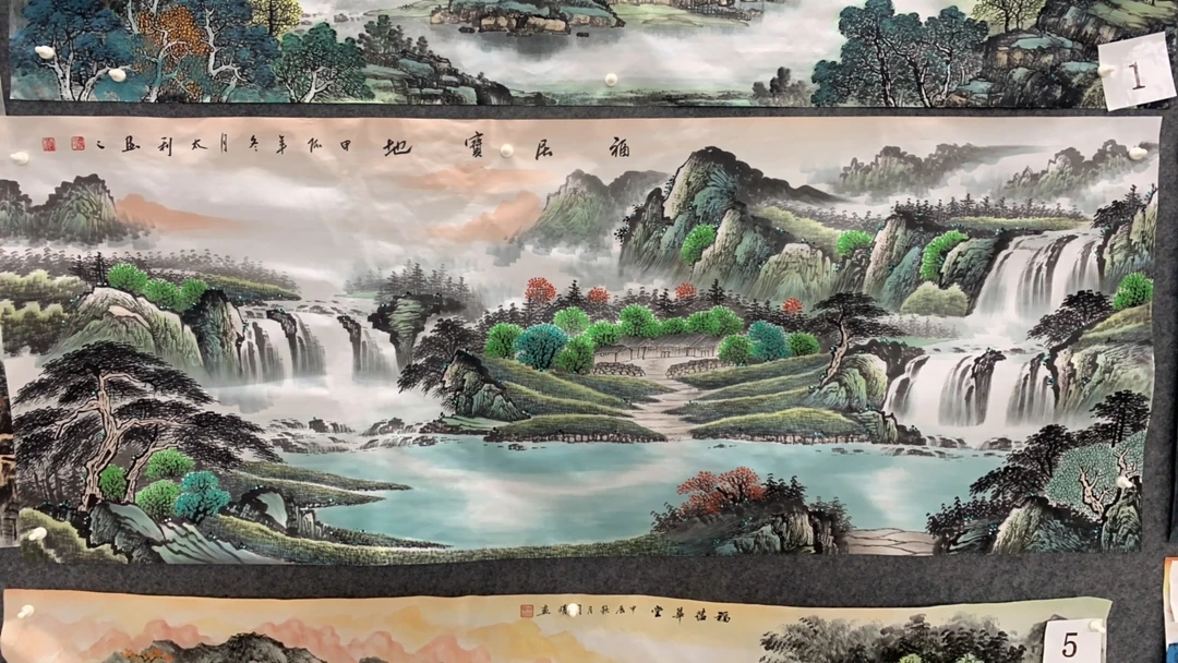 《福居宝地》 画芯尺寸：180cm*70cm山水画客厅办公室挂画