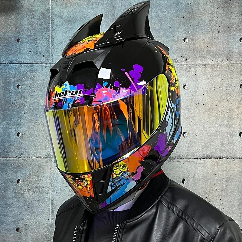 JIEKAI捷凯新款摩托车头盔男女双镜片全盔大码机车安全帽新国标3C