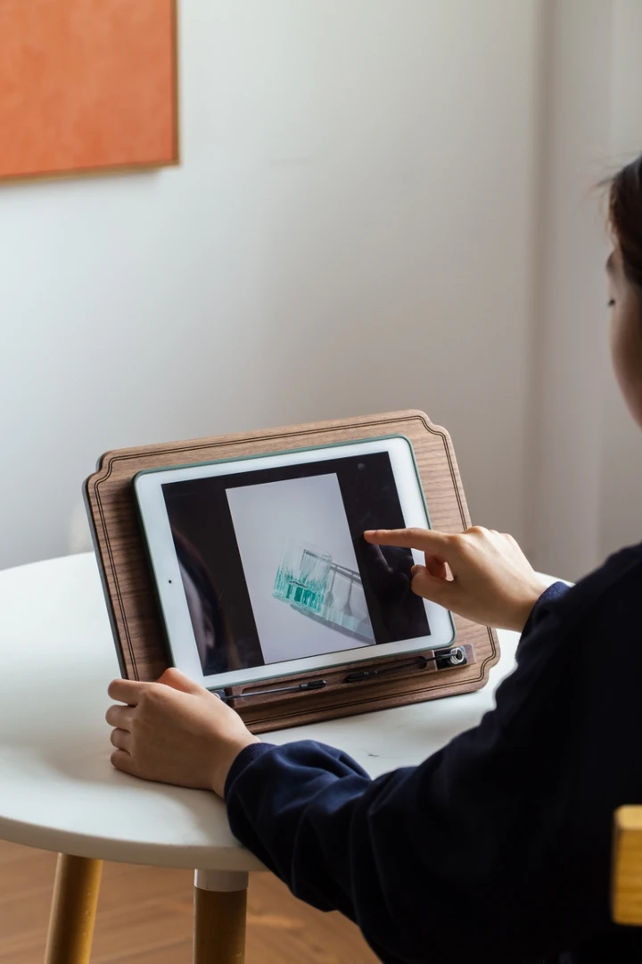 黑胡桃多功能可调节简约木质阅读架学生桌面放书看书平板电脑使用