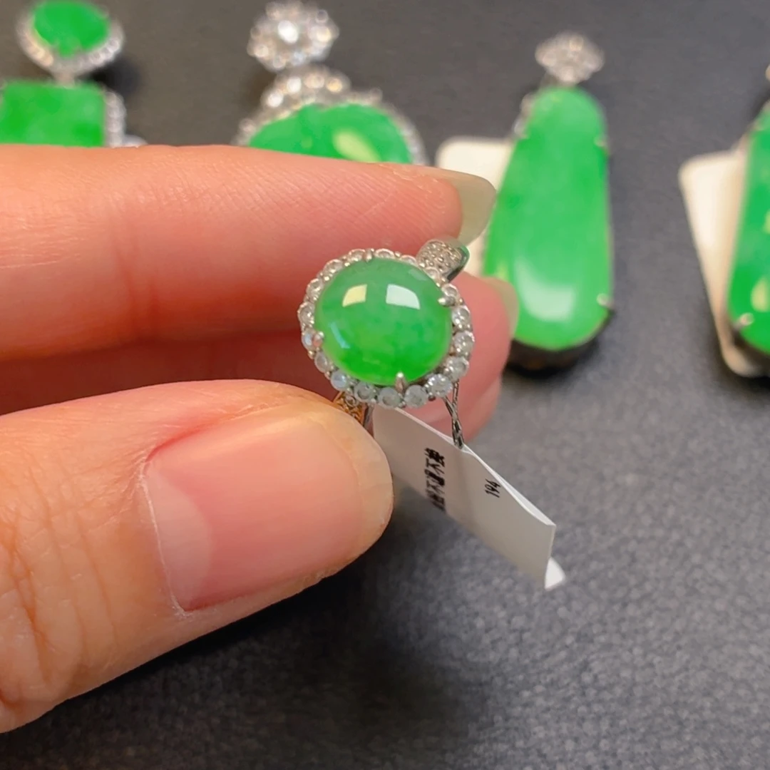 翡翠银S925镶嵌吊坠(不含链)戒指