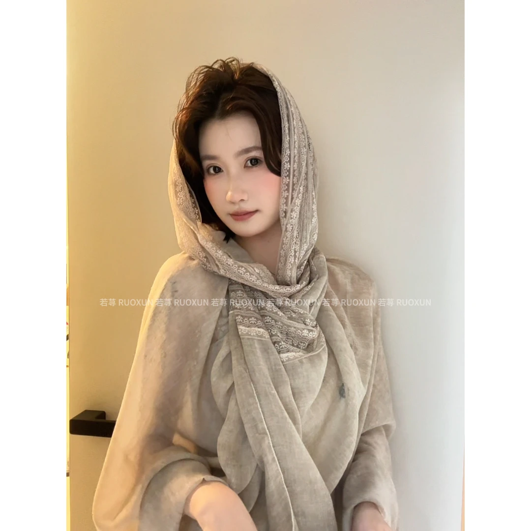 RUOXUN夏季旅游度假风披肩防晒外搭民族风坎肩百搭暑假出游披肩