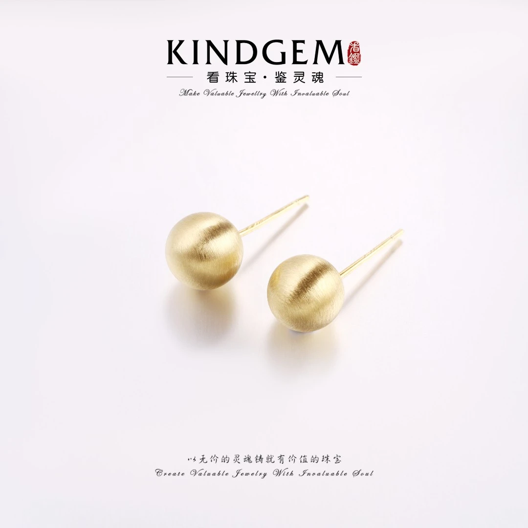 铜合金耳饰 金色珠珠耳饰  FV-C-32170-8mm