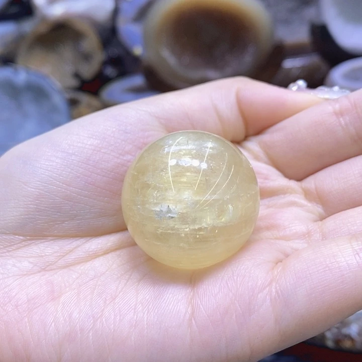 未镶嵌珠宝半成品水晶冰州黄球