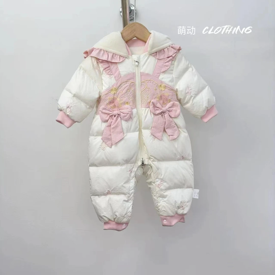 国风汉服蝶恋花蝴蝶结汉服款式重工刺绣公主羽绒服年服哈衣6717