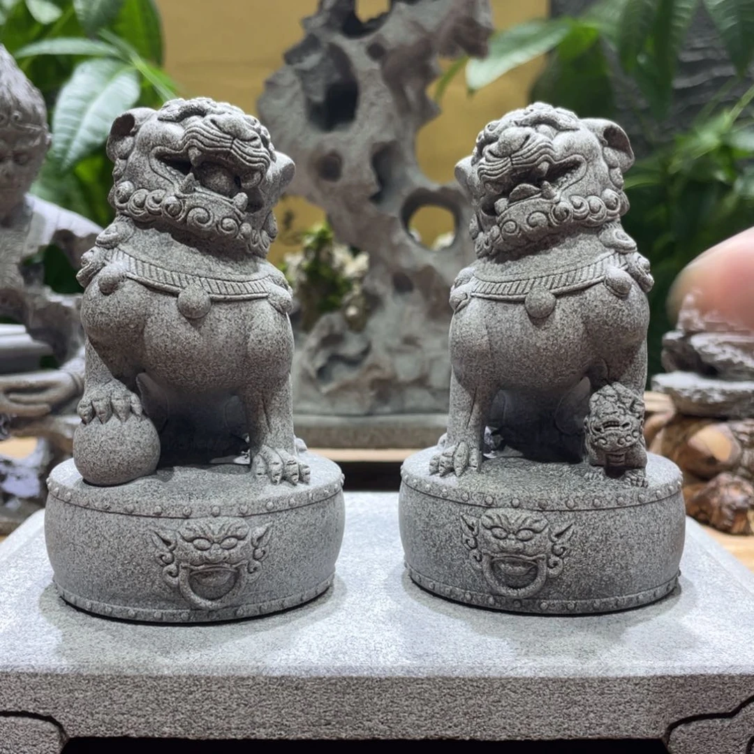 石材案头狮子一对