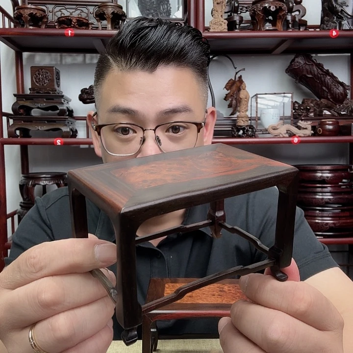 大红酸枝工艺品底座