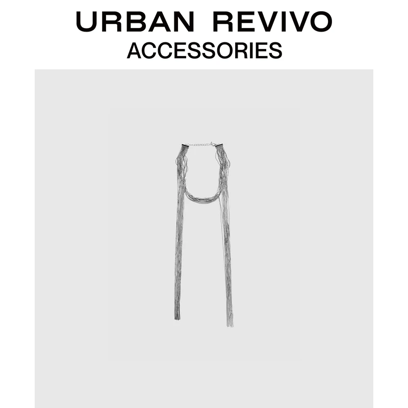 URBAN REVIVO2025冬季新款女士圣诞派对流苏项链首饰UAWA50188