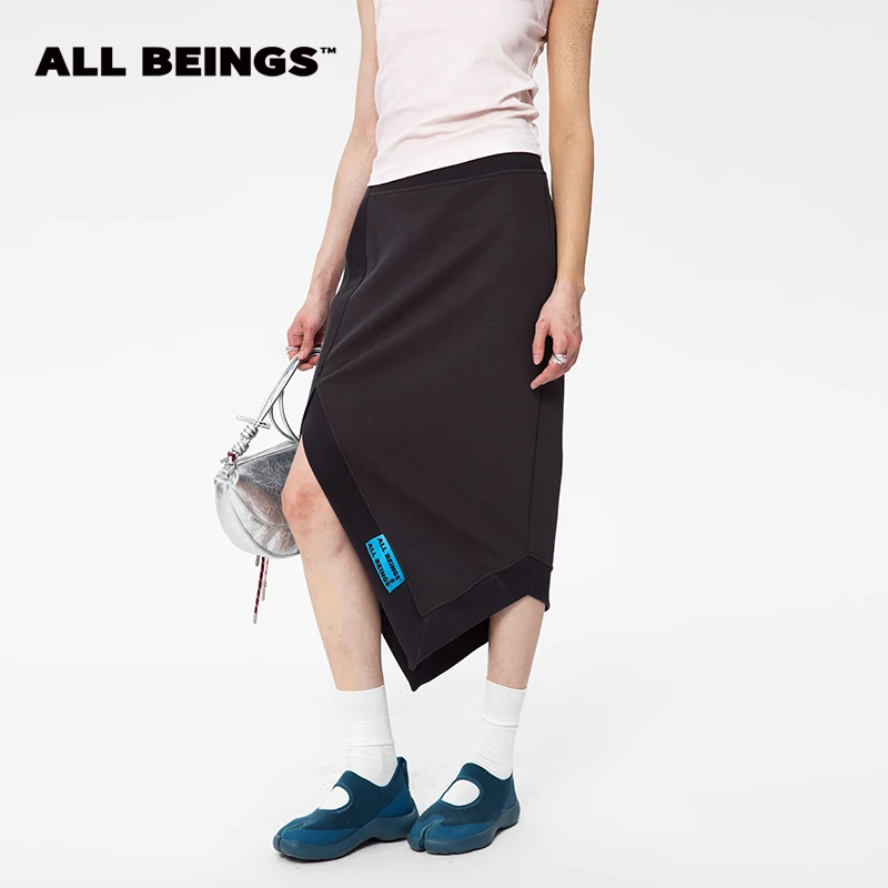 ALL BEINGS25年春夏设计师新款不规则下摆解构设计感针织裙