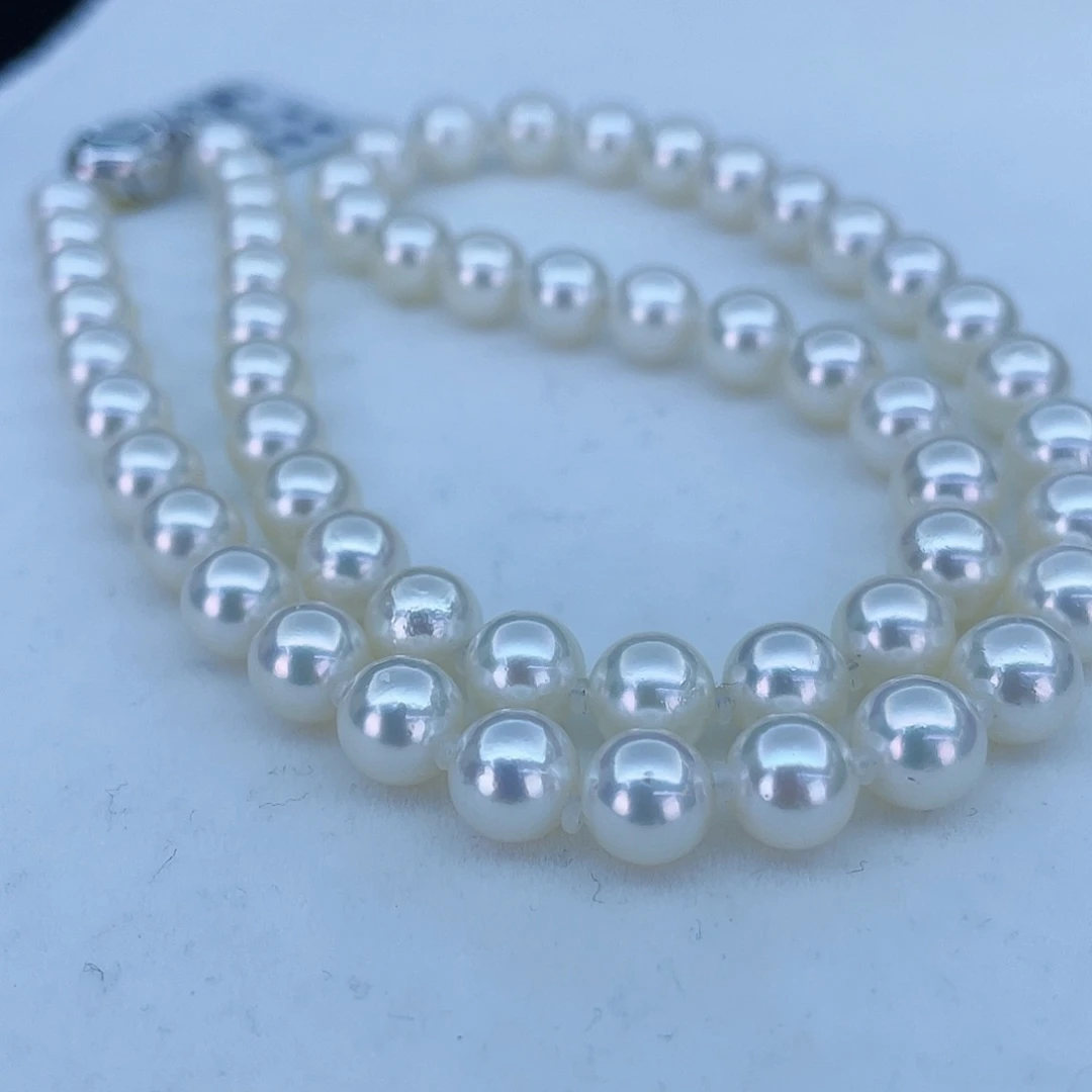 海水珍珠项链银S925镶嵌7.0一7.5。 35