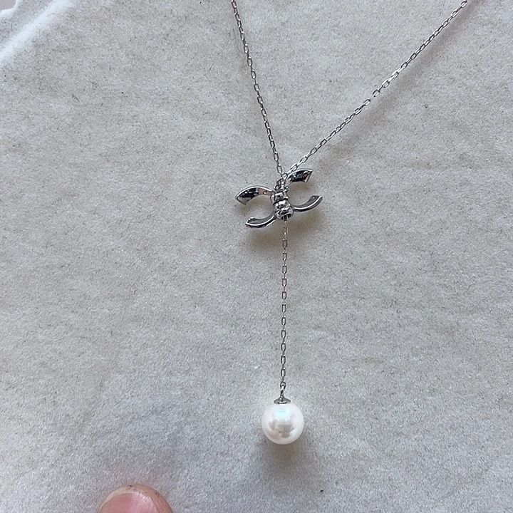 海水珍珠银S925镶嵌项链