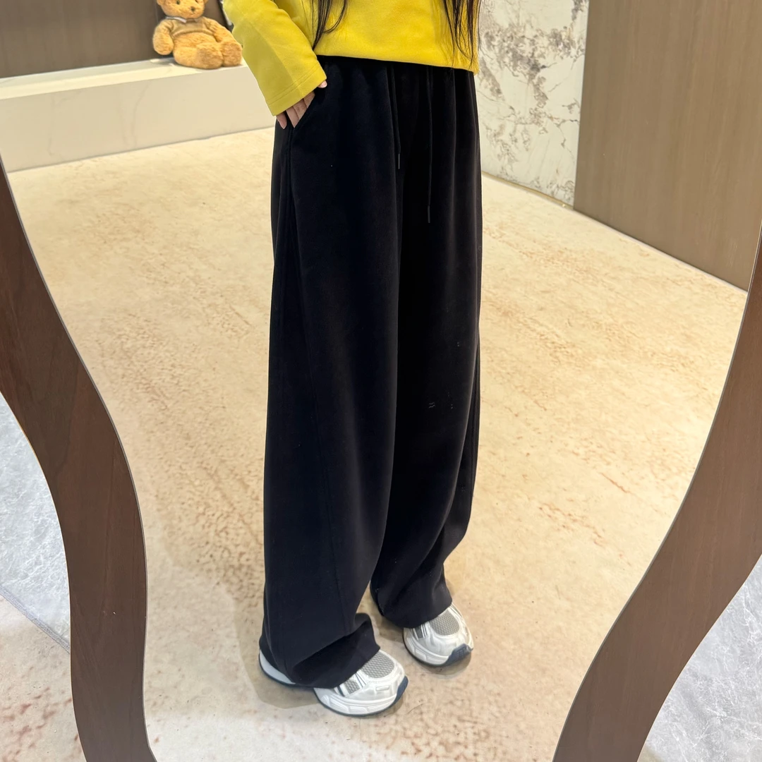 宿幕SUMN 糯米条印 格子弯刀裤2025新款9-25高腰显瘦阔腿裤5268