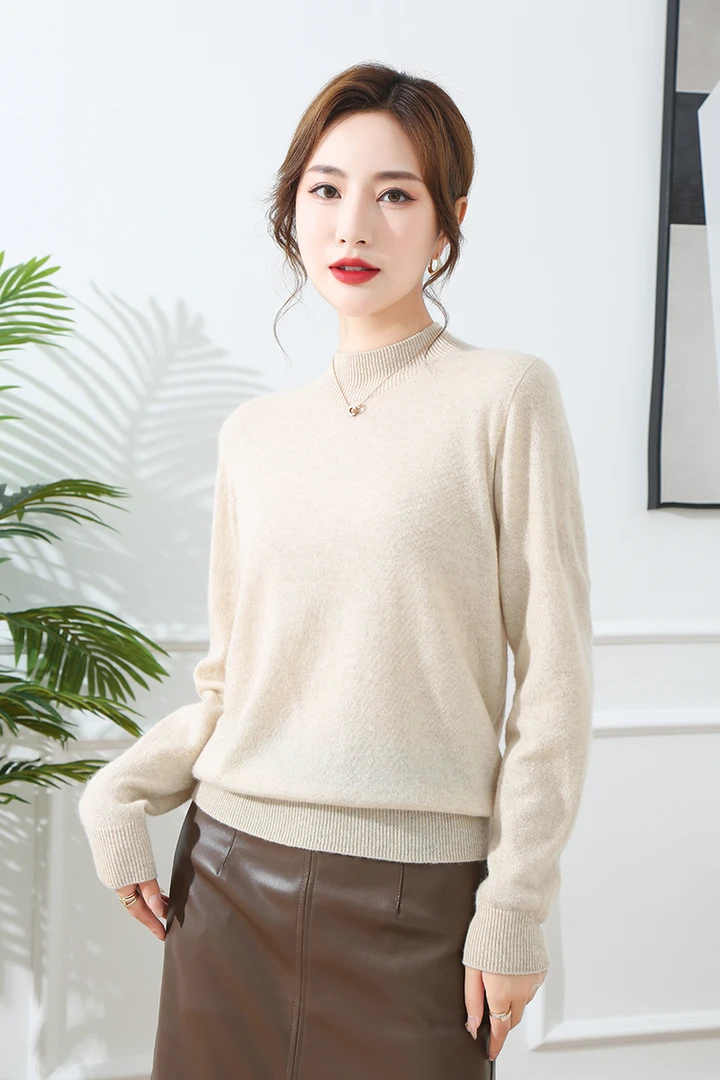 名针老王【100山羊绒】25年新款上 高奢品针织半高领打底长袖-82060