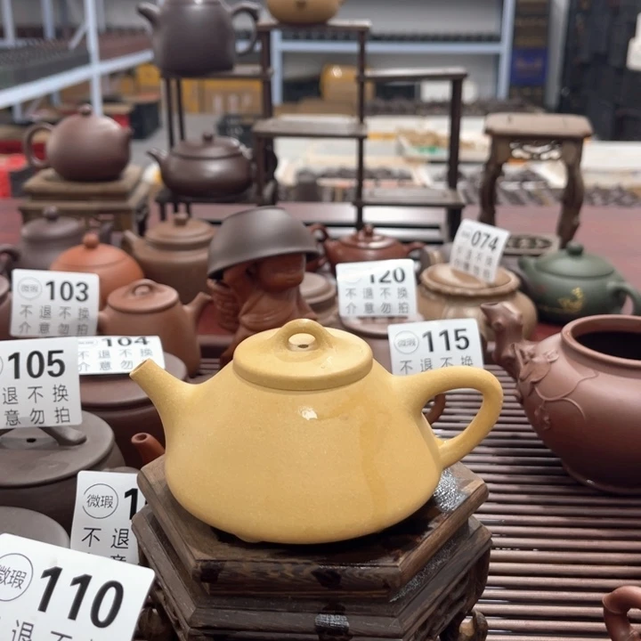 唐***肆茶壶紫泥微瑕宜兴紫砂