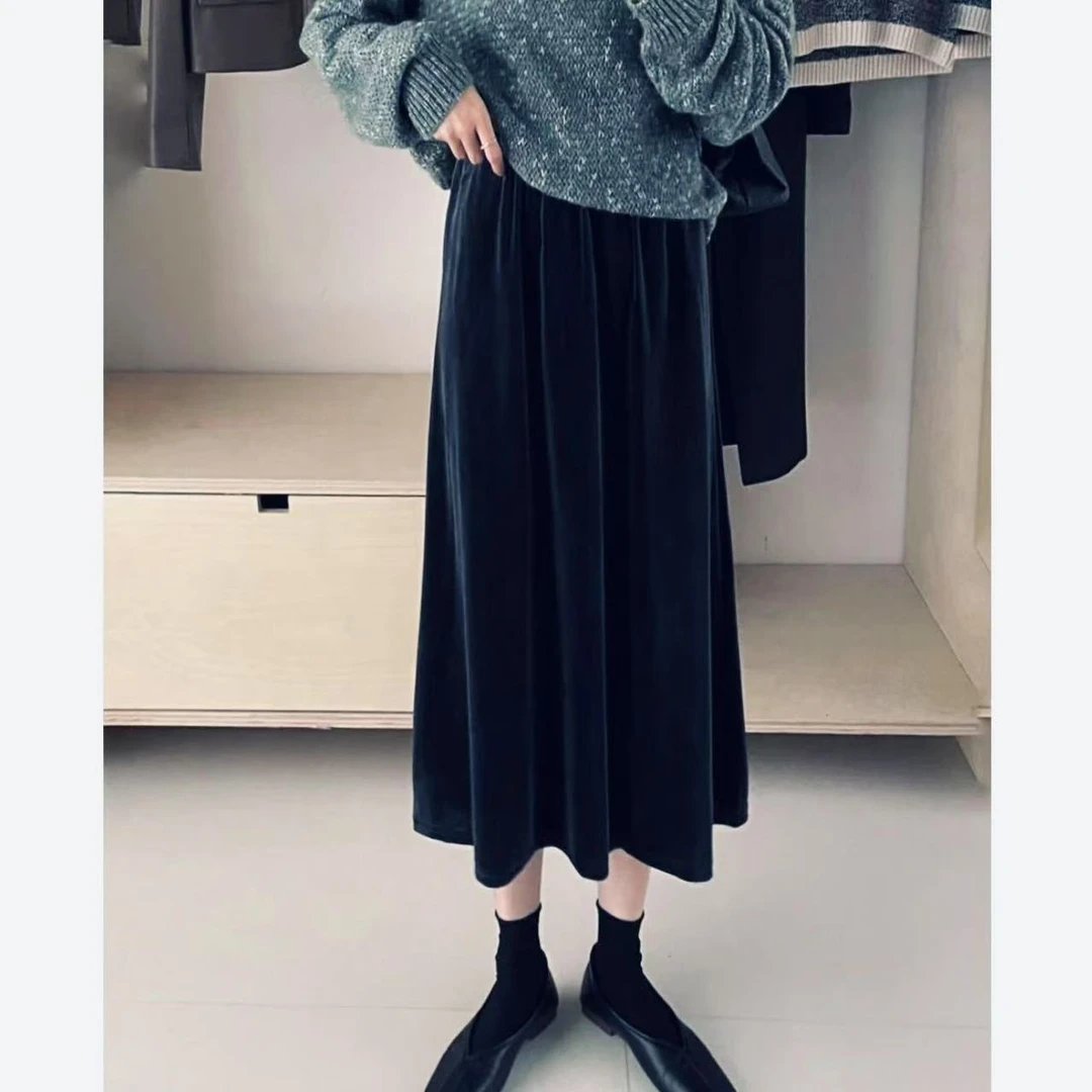 【杭州•意法】NN3023新款高级感丝绒半身裙显瘦气质时尚