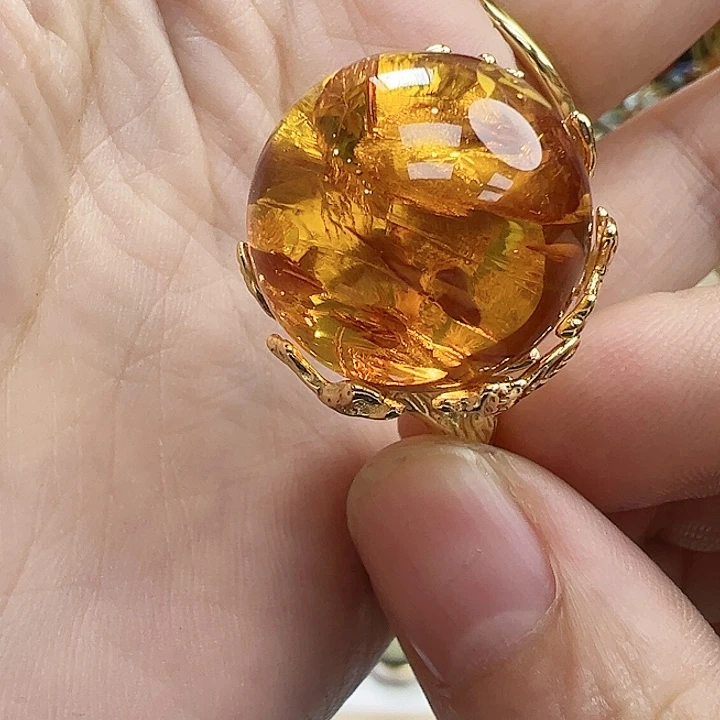 琥珀银S925镶嵌珠宝奇石