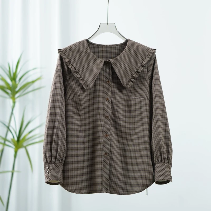 一路童行  谷系列 A103  品牌撤柜女装简约长袖衬衫 213WCS316