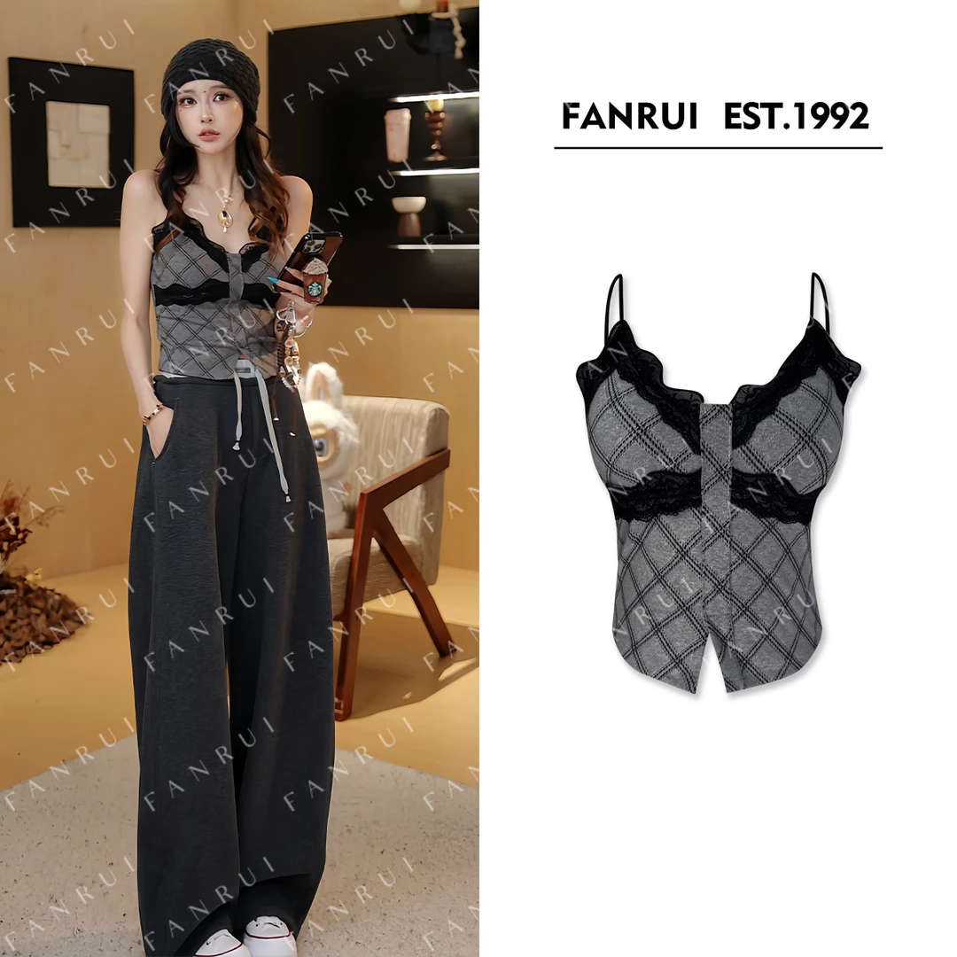 双11专属「倾玉山」时髦打底修身纯欲百搭背心吊带B18864