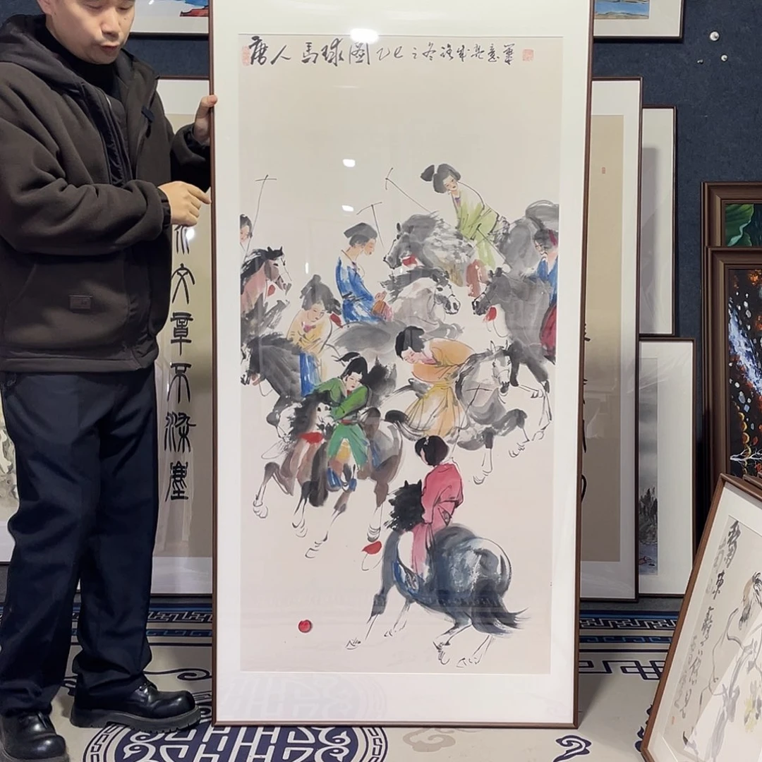 国画手绘画作品带框80/160