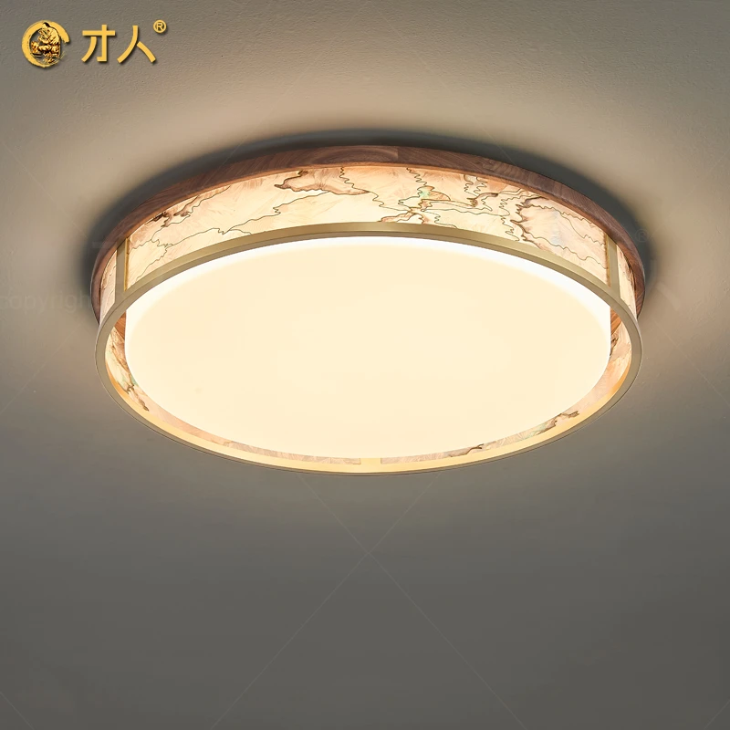 才人宋式客厅卧室书房吸顶灯【 宋式美学】新中式餐厅圆形房间灯具