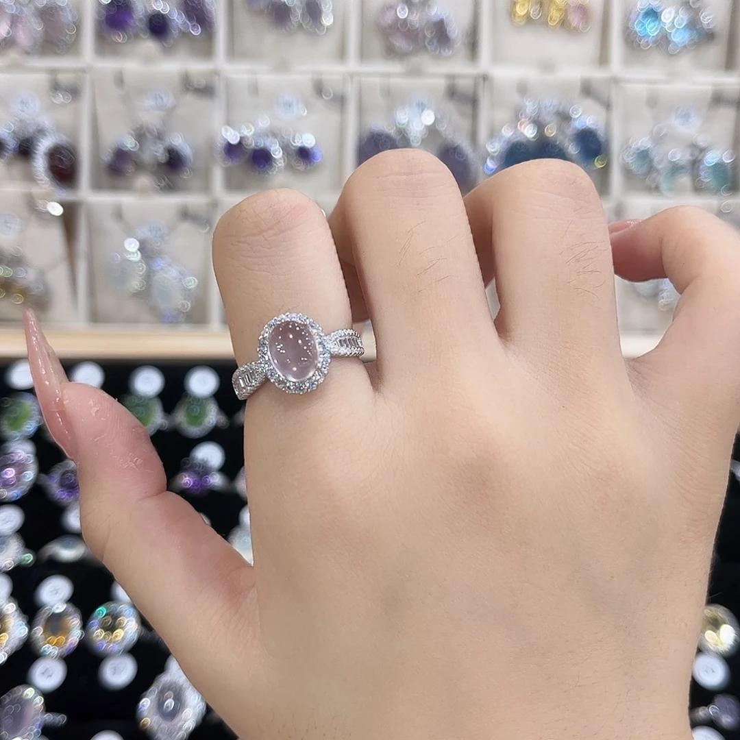 妍****戒指银S925镶嵌芙蓉石