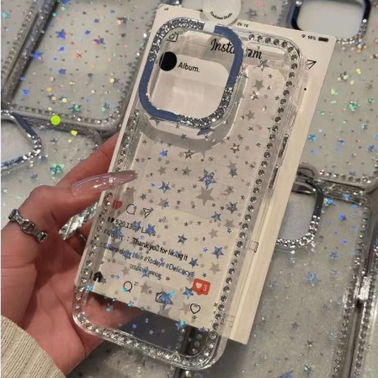 闪粉星星滴胶适用苹果16/15promax透明手机壳iphone14/13/12/11