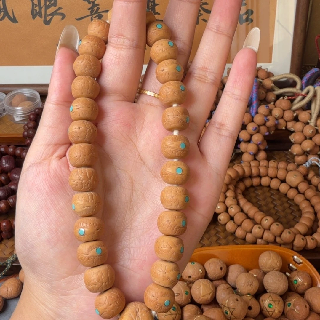 凤眼菩提把件13mm/27颗/松钉/藏式