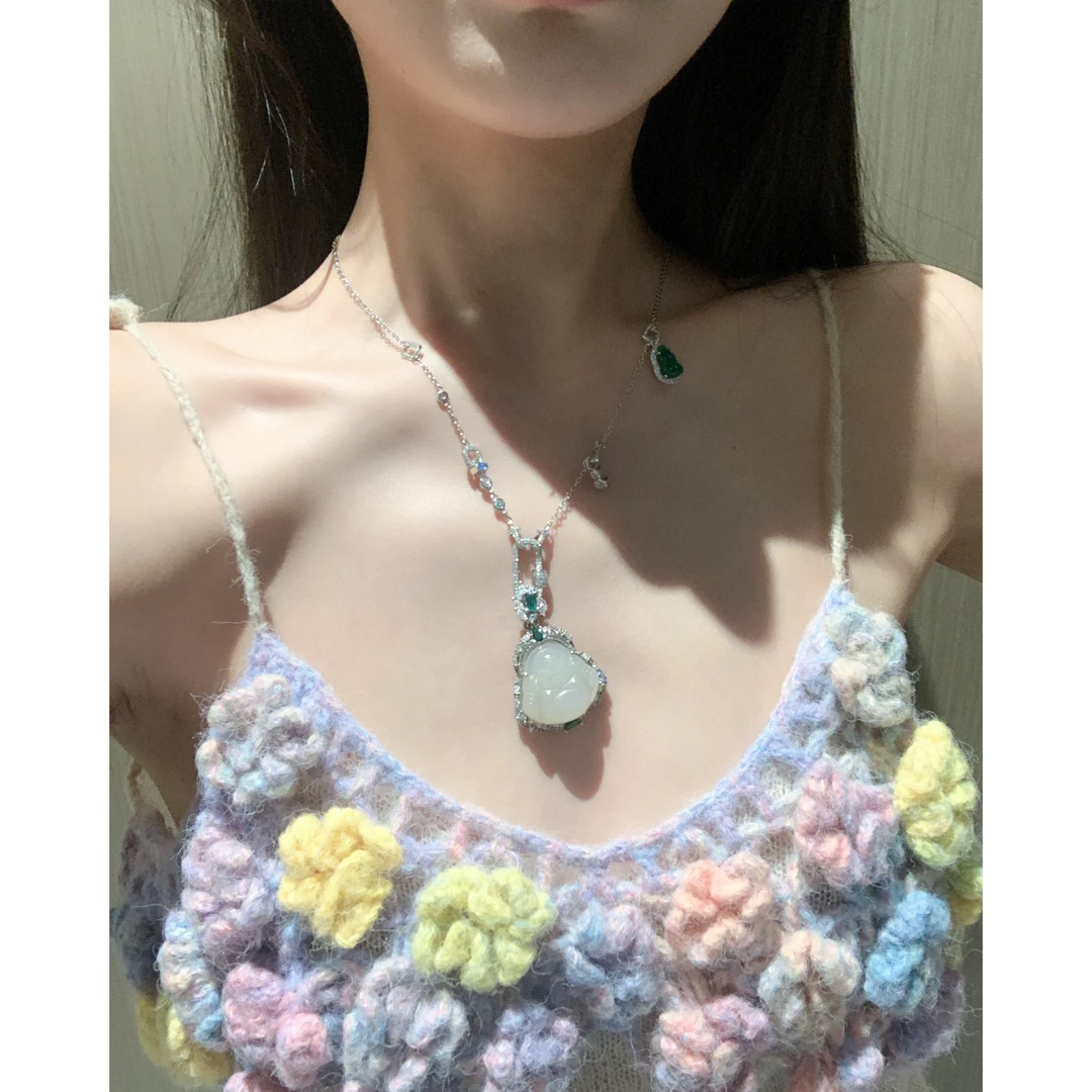 铜合金锆石项链 P1274 复古轻奢葫芦项链